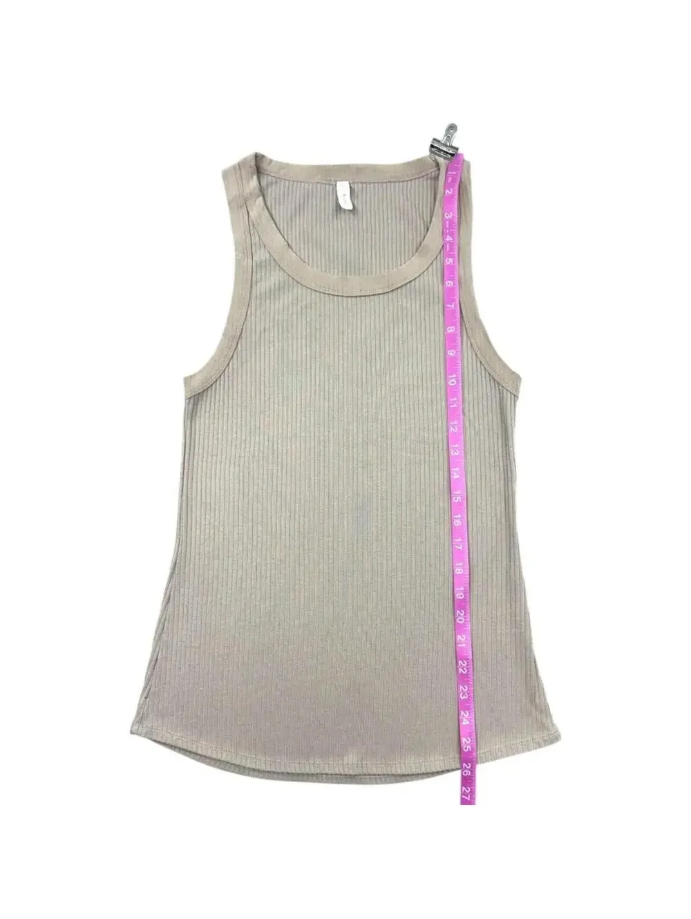 Wishlist Ribbed Tan/Cream Tank Top Casual Minimalist Sporty